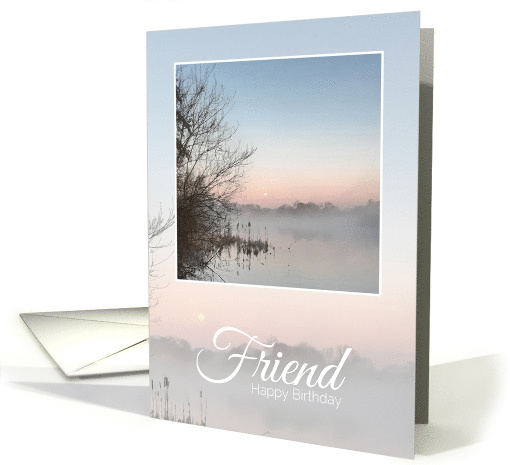 Birthday Friend Lilac Misty Lake Reflections card (1684652)