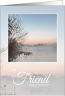 Birthday Friend Lilac Misty Lake Reflections card