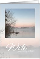 Wife Birthday Lilac Misty Lake Reflections card