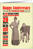 Wife 20th Wedding Anniversary Funny Wife Reading Sex Book Victorian card
