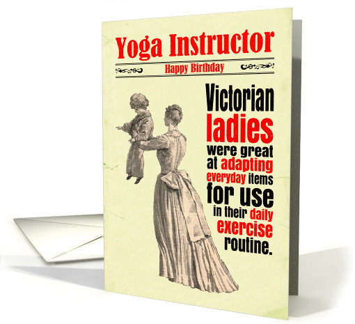 Yoga Instructor Funny Birthday Exercise Victorian card (1704882)