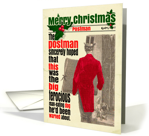 Christmas Funny Victorian Postman Dog card (1706312)