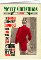 Christmas Victorian Humor Postman Dog card