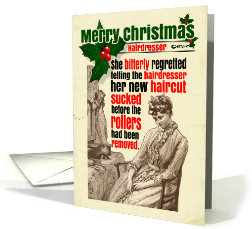 Christmas Funny Victorian Hairdresser card (1706318)