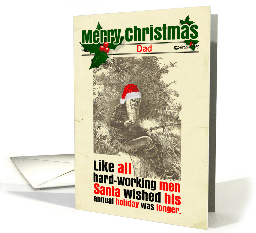 Funny Christmas Custom Dad Fishing Santa card (1792830)