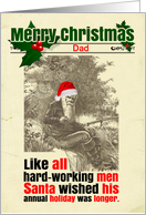 Funny Christmas Custom Dad Fishing Santa card