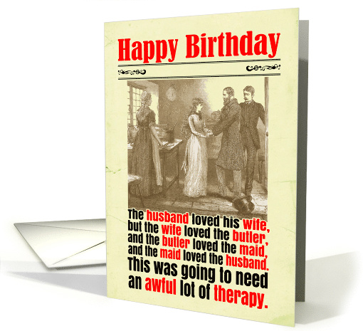 Birthday Funny Therapy Victorian card (1794894)