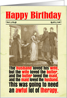 Birthday Funny Therapy Victorian card