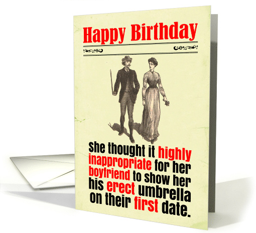 Birthday Funny Victorian Erect Umbrella card (1796170)