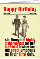 Birthday Funny Victorian Erect Umbrella card