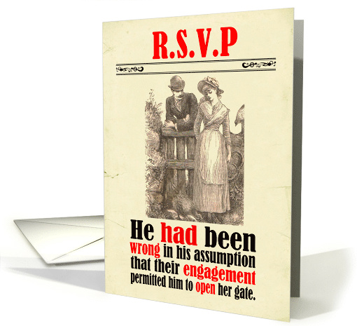 RSVP Victorian Humor Engagement Party Acceptance card (1812010)