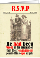 RSVP Victorian Humor Engagement Party Acceptance card