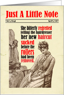 Blank Inside Victorian Humor Hairdresser card