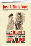 Blank Inside Victorian Humor Lady Cheating Boyfriend or Husband card