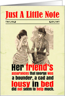 Notelet Funny Lady Cheating Boyfriend or Husband Victorian card