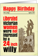 Birthday Funny Giant Willy Statue Victorian card