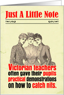 Notelet Funny Teacher Nits Victorian card