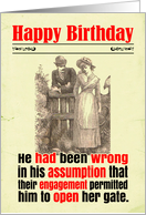 Funny Couple Birthday About Engagement Sexual Innuendo Victorian card