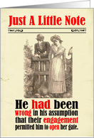 Blank Inside Victorian Humor Couple Engagement Sexual Innuendo card