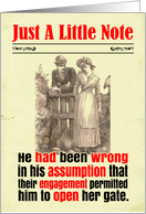 Notelet Funny Couple Engagement Sexual Innuendo Victorian card