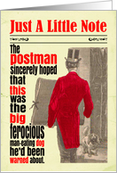 Notelet Funny Postman Dog Victorian card