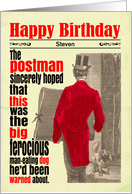 Custom Birthday Funny Postman Dog Victorian card