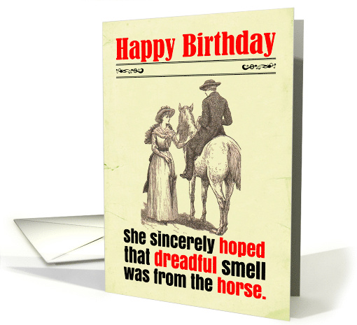 Birthday Funny Woman And Smelly Man Victorian card (1813344)