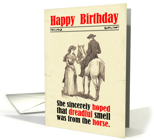 Birthday Victorian Humor Woman And Smelly Man card (1813344)