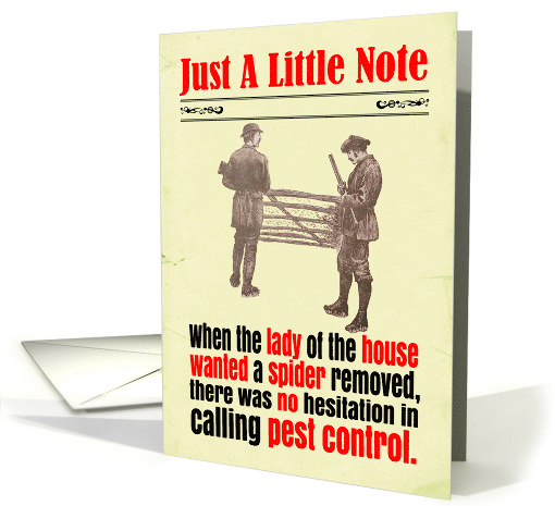 Notelet Funny Men Shooting Spider Victorian card (1813348)