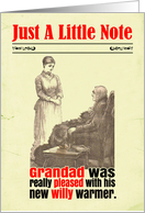 Blank Inside Victorian Humor Grandad With Huge Willy card