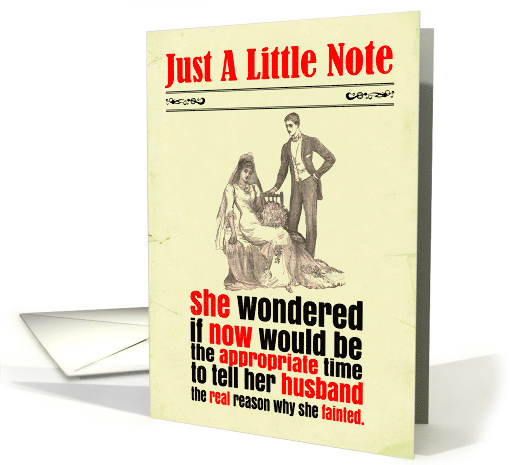Notelet Funny Pregnant Wedding Victorian card (1813356)