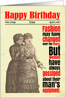 Custom Birthday Funny Friends Gossip Sexual Innuendo Victorian card