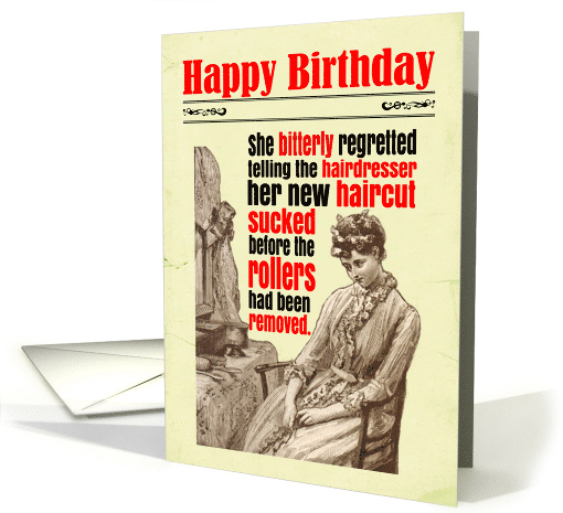 Birthday Funny Hairdresser Victorian card (1813700)