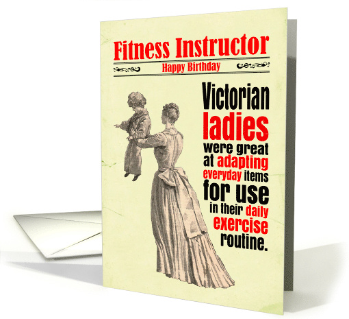 Fitness Instructor Funny Birthday Exercise Victorian card (1814570)