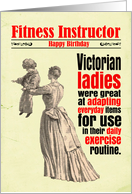 Fitness Instructor Birthday Victorian Humor Exercise card