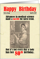 80th Birthday Victorian Humor Facelift card