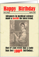 100th Birthday Victorian Humor Facelift card