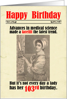 103rd Birthday Victorian Humor Facelift card