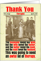 Thank You Funny Therapist Victorian card