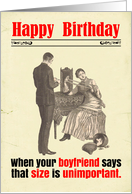 Birthday Boyfriend Funny Size Sexual Innuendo Victorian card