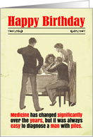 Funny Birthday Man Piles Victorian card