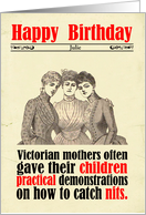 Custom Birthday Victorian Humour Mothers Nits card