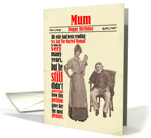 Mum Birthday Victorian Humor Married Woman Sex Book card (1823214)
