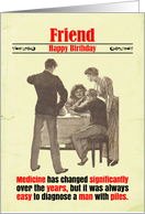 Friend Funny Birthday Piles Victorian card