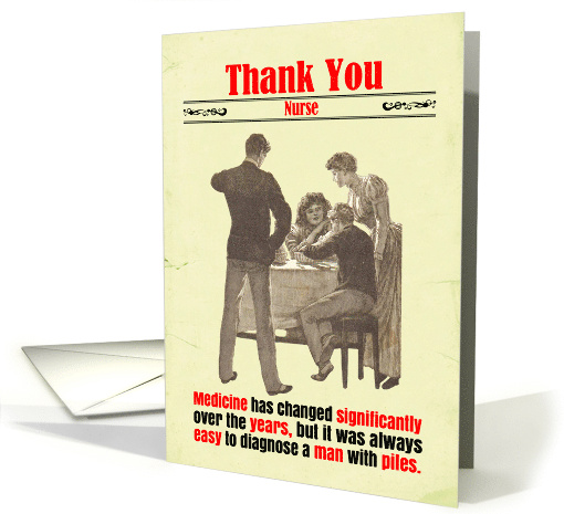 Nurse Funny Thank You Piles Victorian card (1823918)