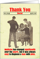 Doctor Funny Thank You Piles Victorian card