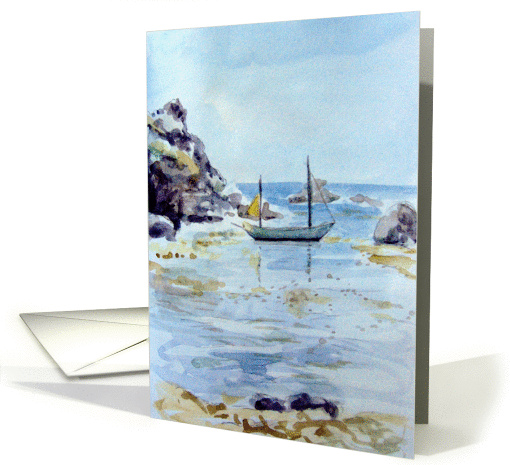 Sailboat In The Harbor--Nautical/Maritime card (780253)