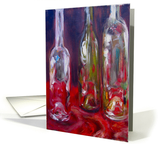 Wine Bottles On Red card (780268)