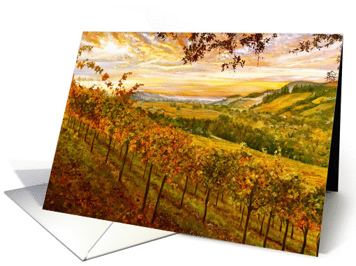 Autumn--Fall--Vineyard--Wine Country--Sunrise card (813166)