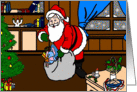 Christmas Santa Claus and his Bag of Toys card